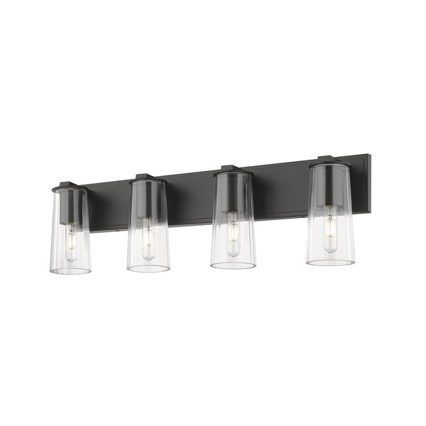 Titus 4 Light Vanity, 32in. W X 9.5in. H, Matte Black